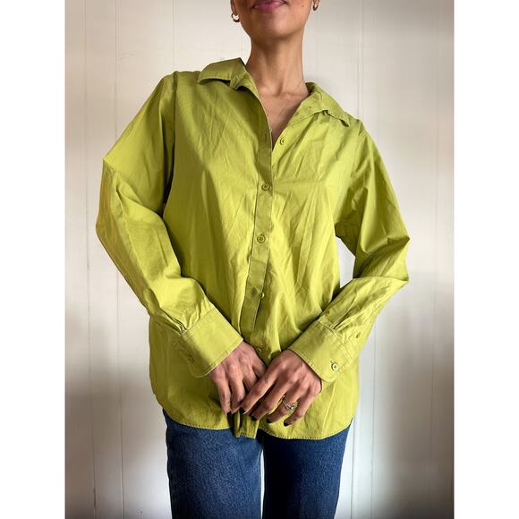 Jones New York Chartruese Button Up Size XL - Picture 4 of 5